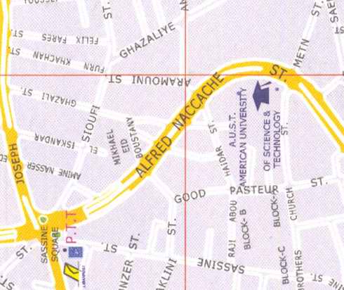 Maps of Beirut Location address: Alfred Naccache street, ghazaliye, amine nasser, pasteur street, sassine. metn street