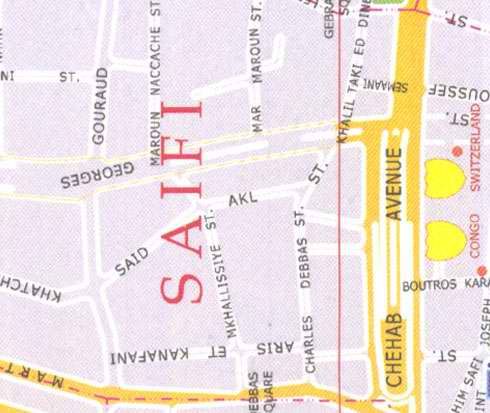 Maps of Beirut Location address: Saifi, Charles Debbas, Georges Gouraud, Maroun Naccache, Khalil Taki ed dine, congo, Aris Kanafani, Chehab avenue