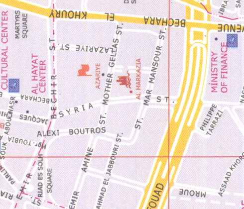 Maps, al hayat center, alexi boutros, mother Gellas, Mar mansour, Bechara el Khoury, Philippe Tarrazi, Ahmad el Jabbouri