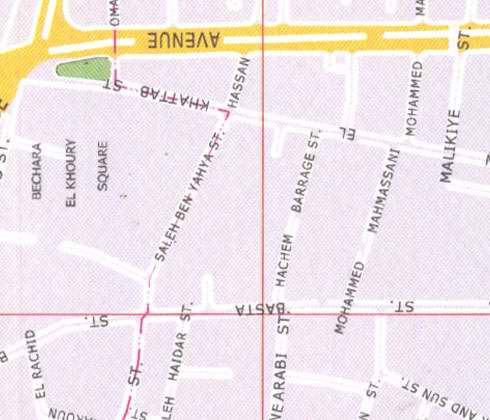 Map, Haidar, el Rachid, Bechara el Khoury Square, El Khattab, Mohammed Mahmassani, malikiye, Saleh ben Yahya
