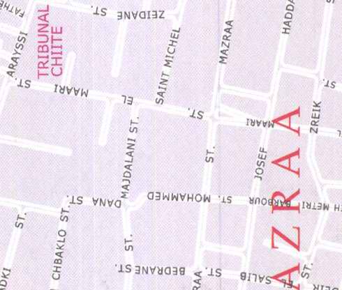 Maps Majdalani, Saint Michel, Tribunal Chiite, Zreik, Joseph Haddad, Chbaklo street
