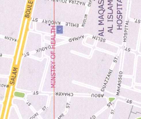 Maps Al Maqasd Islamic Hospital, Ministry of Health, Salam Boulevard, Abou Chaher street, Makassed