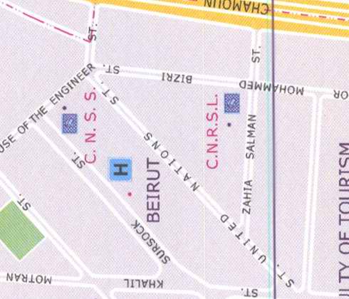 Maps of Beirut sursock street, Zahia Salman, Mohammed Bizri, Ministry of tourism, Khalil Motran
