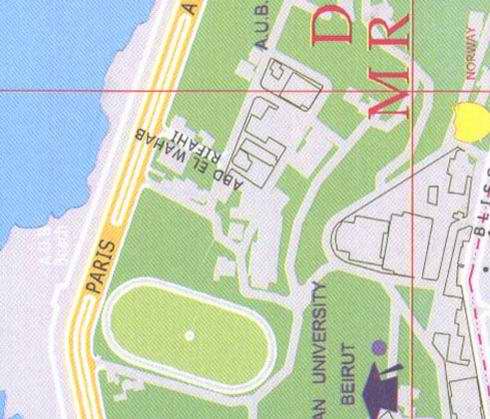 Maps of Beirut, Abd el Wahab Rifahi, A.U.B. American University of Beirut, Norway ambassady, Paris avenue
