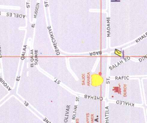 Maps of Beirut, el qalaa square, demechkiye street, duroy, saudi arabia embassy, Khaled Chehab