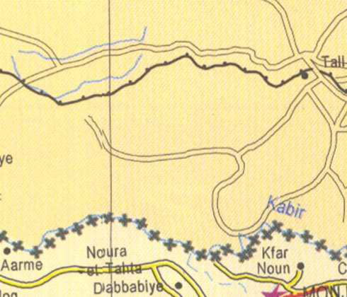 Maps of Lebanon, Location and address, Kfar noun, dabbabiye Noura el tahta