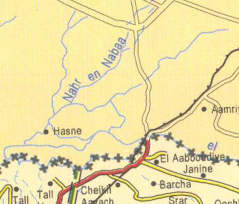 Maps of Lebanon, Location and address, nahr nabaa, barcha, janine, hasne