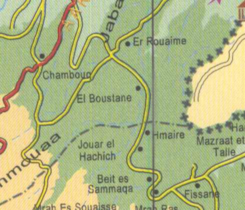 Maps of Lebanon, Location and address, boustane, hmaire, er rouaime, chambouq, beit es sammaqa