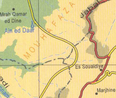 Maps of Lebanon, Location and address, ain ed daar, es souaidiye, marjhine