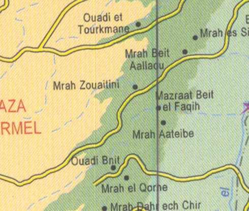 Maps of Lebanon, Location and address, mrah zouaitini, mrah aateibe, ouadi bnit