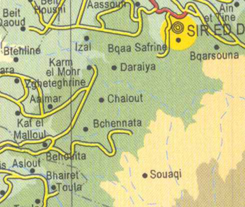 aps of Lebanon, Location and address, izal, daraiya, chalout, bchennata, aslout, bhairet toula, bqarsouna