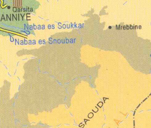 Maps of Lebanon, Location and address, mrebbine, nabaa es snoubar, nabaa es soukkar, qarsita