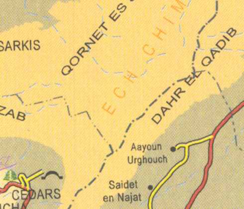 Maps of Lebanon, Location and address, dahr el  qadib, aayoun urghouch, saidet en najat