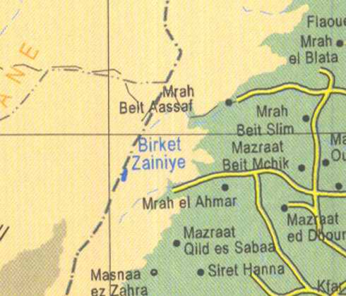 Maps of Lebanon, Location and address, mrah beit aassaf, birket zainiye, mrah beit slim, mrah el ahmar, siret hanna, mazraat beit mchik