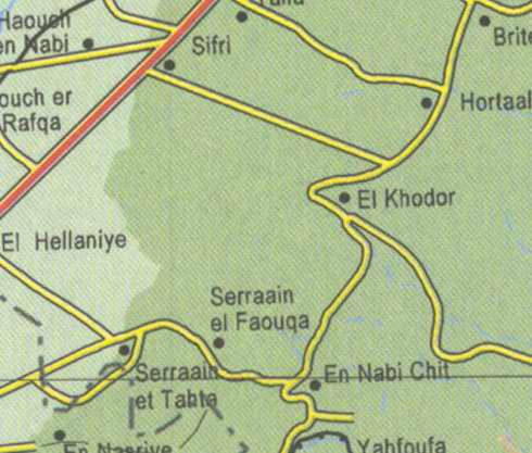 Maps of Lebanon, Location and address, sifri, el khodor, serraain el faouqa, en nabi chit