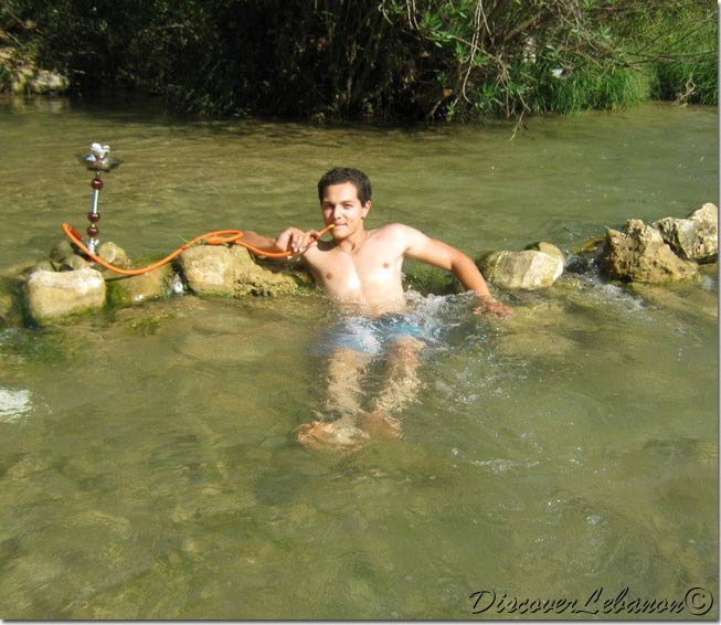 Happy Arguileh in a Lebanese river