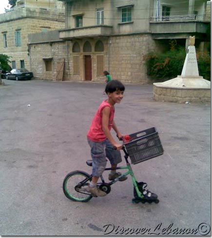 Kid inventing Bicycle