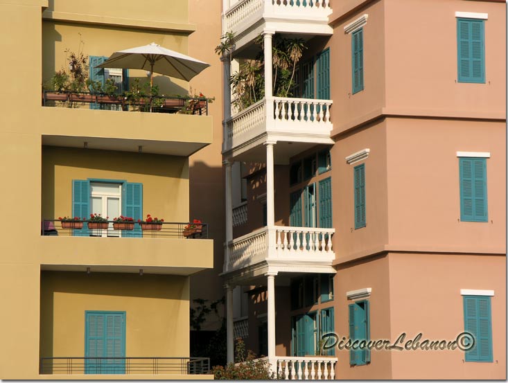 Colored buildings in Beirut