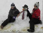 Snowman and boys