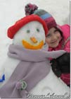 Snowman and kid