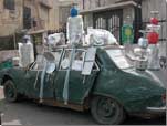 Old car in Tripoli, shopping