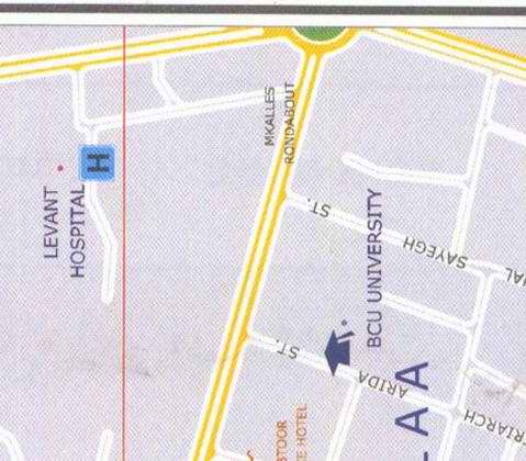 Maps of Beirut Location and address in Beirut: Levant Hospital, Bcu university, Mkalles rondabout