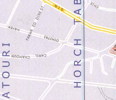 Maps of Beirut Location and address: Horch Tabet, Fakhr ed dine street, dimitri hayek, camil chamoun