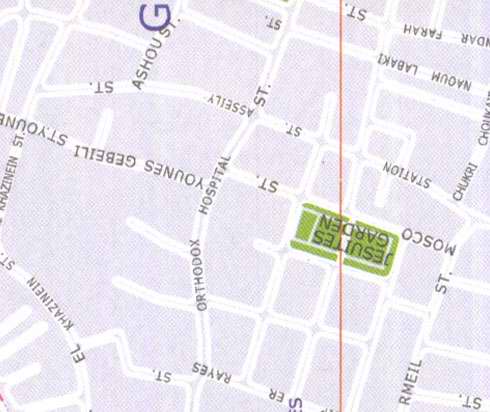 Maps of Beirut Location and address: Jesuites Garden, orthodox street, younes gebeili, rmeil, naoum labaki
