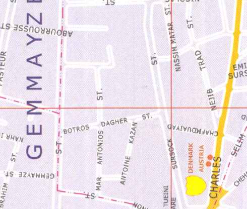 Maps of Beirut Location address: Gemmayzi, botros dagher, antoine kazan, nejib trad, najib, mar antonios, sursock st
