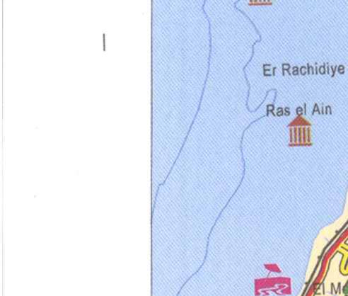 Maps of Lebanon, Location and address,  ras el ain, er rachidiye