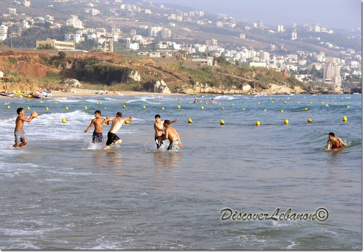 Boys playing in beach