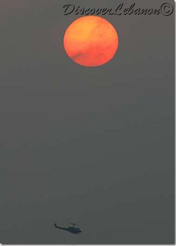 Helicopter in Nahr el Bared