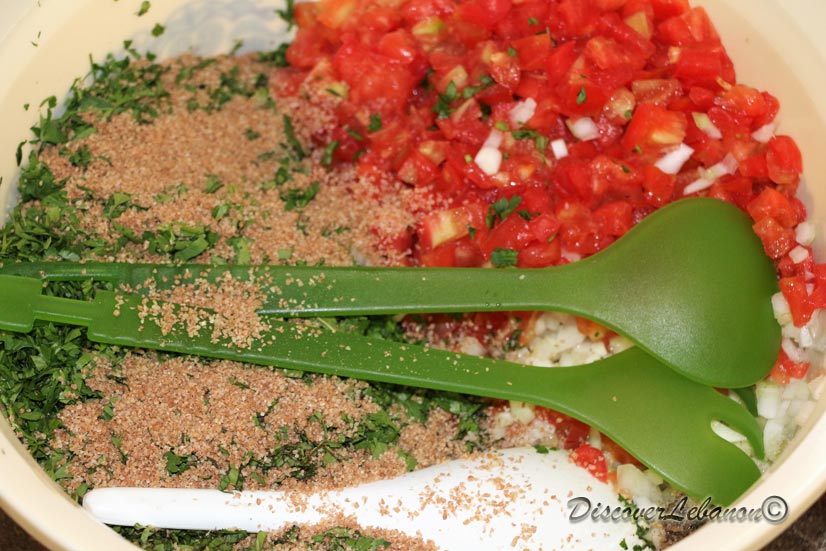 Tabbouleh salad need mixing