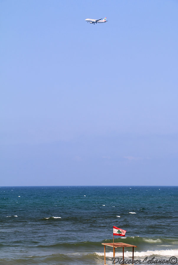 Middle East Airlines flying over Beirut