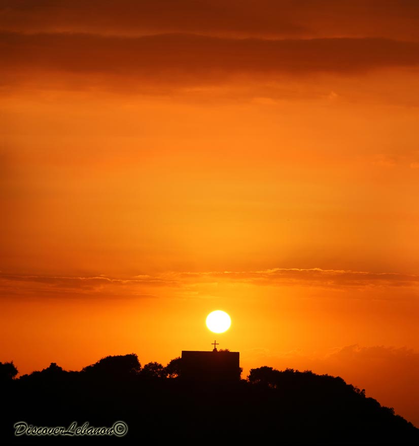 Sunset and cross - Lebanon